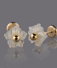 Złote kolczyki dla dziewczynki KP 798301 z masą perłową